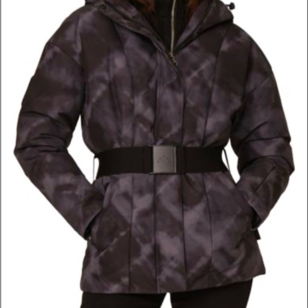 Varley Black and Gray Puffer Jacket with Hood ski snowboard jacket parka